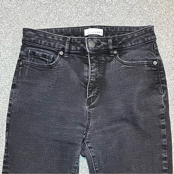 Loft The Curvy Skinny Jeans Womens Size 27/4 Black Denim Mid Rise Ankle - Picture 2 of 9